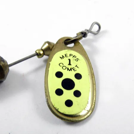 Mepps Comet 1 Spinner, Messing / Gelb, 3,5g, Wechsel-Trailer, #3169