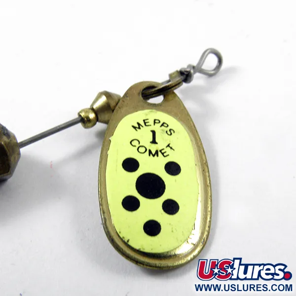 Mepps Comet 1 Spinner, Messing / Gelb, 3,5g, Wechsel-Trailer, #3169