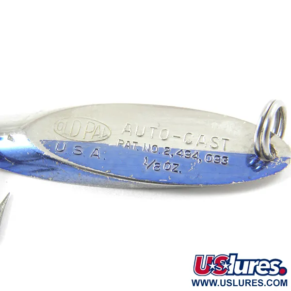 Old Pal Woodstream Auto-cast Blinker, Nickel / Blau, 4g, Vintage, #3186