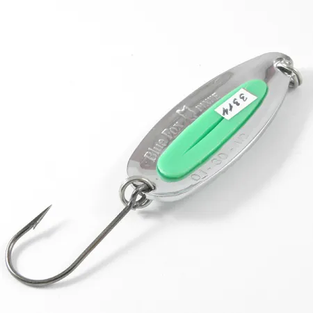 Blue Fox Pixee Blinker, Gehämmertes Nickel/Grün, 14g, Einzelhaken, #3314