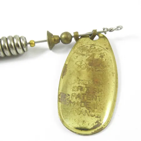 Mepps Comet Mino 4 Spinner, Messing, 12g, Gummifisch-Trailer, #3348