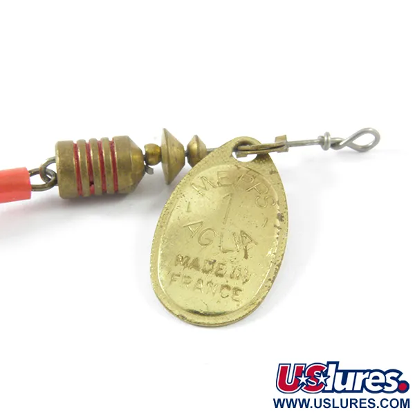 Mepps Aglia 1 Spinner, Messing, 3,5g, Rote Ringe, #3454