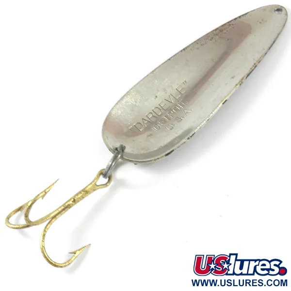 Dardevle (1950s) Detroit Blinker, Schwarz/Weiß/Nickel, 28g, #3494