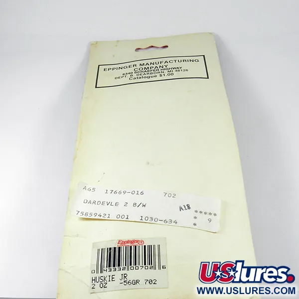 Dardevle Huskie Junior Blinker, Schwarz/Weiß/Nickel, 58g, #3537