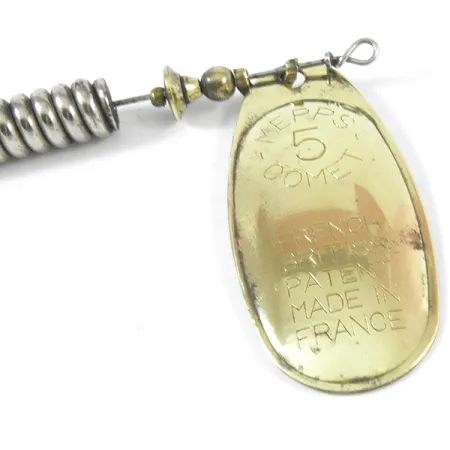 Mepps 5 Comet Mino Spinner, Messing, 18g, Gummifisch-Trailer, #3586