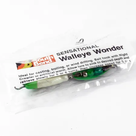 South Bend Walleye Wonder 3 Spinner, Grün-Weiß, 17g, Goldhaken, #3697