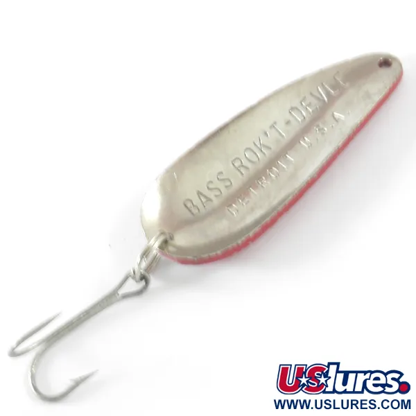 Dardevle Bass Rok'T-Devle Blinker, Rot/Weiß/Nickel, 20g, #3709