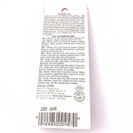 Worden’s Original Rooster Tail Spinner, Silber, 3.54g, Hackle, #3929