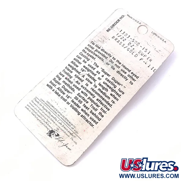 Luhr Jensen Super-Duper 500 Blinker, Gold / Rot, 1,4g, Vintage, #3932