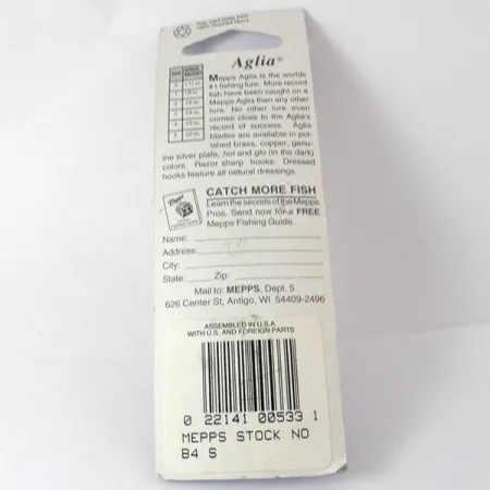 Mepps Aglia 4 Spinner, Silber, 9.4g, Roter Schlauch, #3942