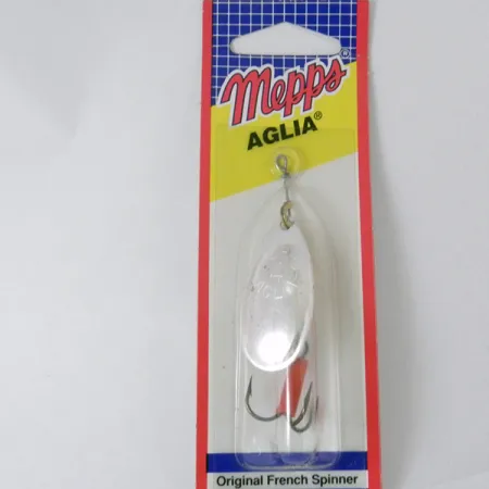 Mepps Aglia 4 Spinner, Silber, 9.4g, Roter Schlauch, #3942