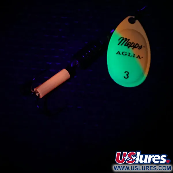 Mepps Aglia 3 UV Spinner, Gelb/Orange/Gold UV, 7g, UV-aktiv, #3983