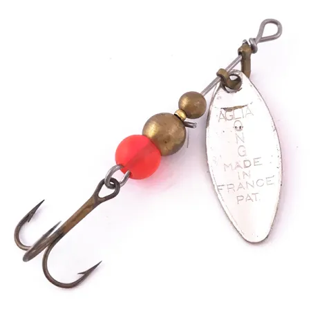 Mepps Aglia Long 0 UV Spinner, Nickel/Orange, 2.6g, UV-aktiv, #3984