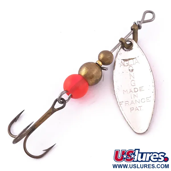 Mepps Aglia Long 0 UV Spinner, Nickel/Orange, 2.6g, UV-aktiv, #3984