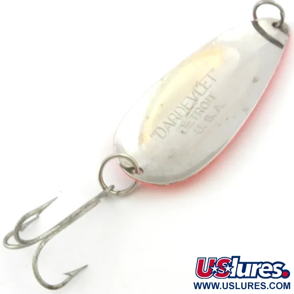 Dardevle Dardevlet Blinker, Orange-Rot/Nickel, 21g, UV-aktiv, #4010