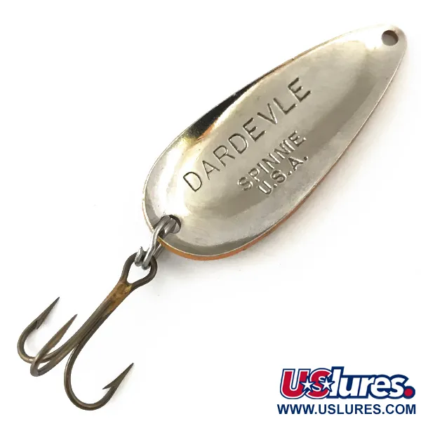 Dardevle Spinnie Blinker, Orange / Gelb / Nickel, 9g, Logo, #4159