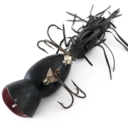 Fred Arbogast Hula Popper Oberflächenköder, Schwarz/Rot, 14g, #4165