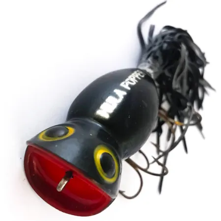 Fred Arbogast Hula Popper Oberflächenköder, Schwarz/Rot, 14g, #4165