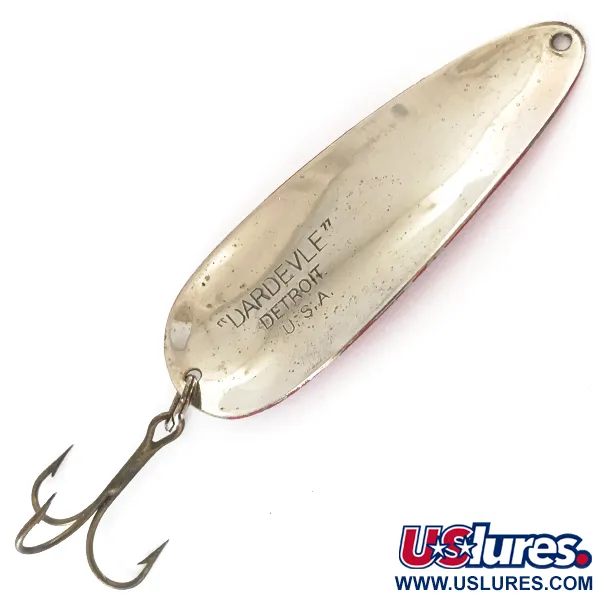 Eppinger Dardevle Blinker, Rot/Weiß/Nickel, 28g, Vintage-Logo, #4200