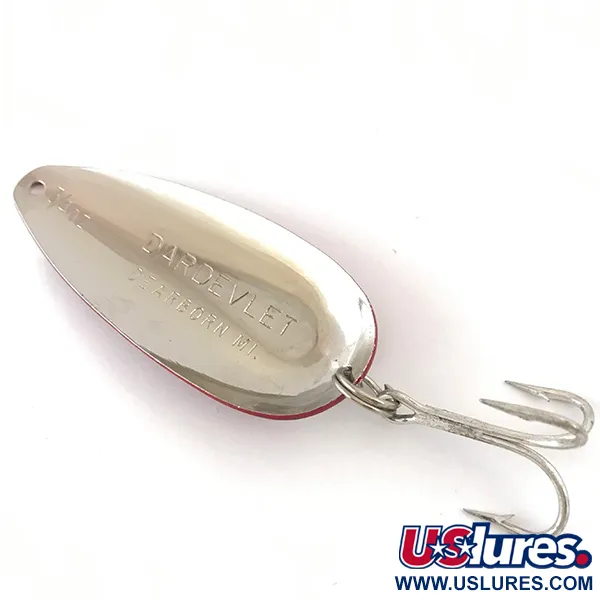 Dardevle Dardevlet Blinker, Rot/Weiß/Nickel, 21g, Prägung, #4206