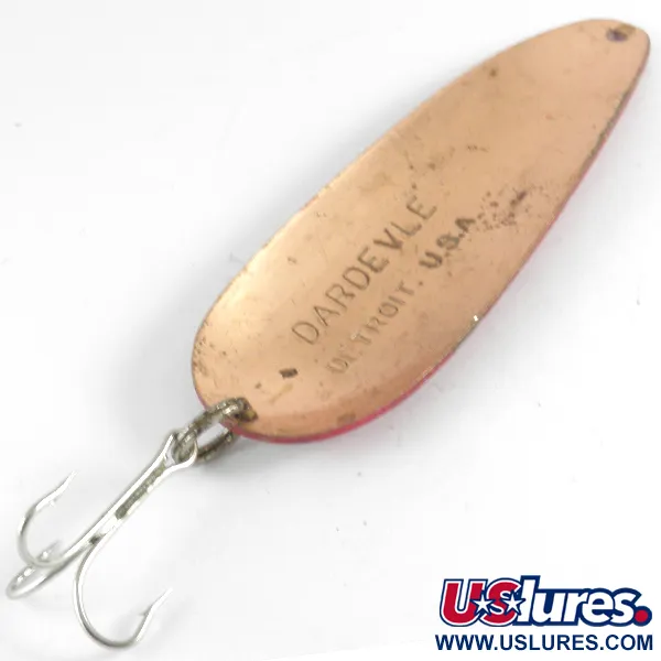 Eppinger Dardevle Blinker, Rot/Weiß/Kupfer, 28g, Kupfer-Rückseite, #4308