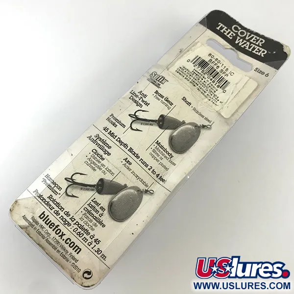 Blue Fox Super Vibrax 6 Fluo UV Spinner, Silber, 18g, UV-aktiv, #4327