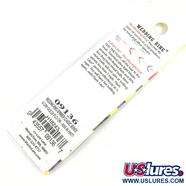 Mack's Lure Wedding Ring Spinner, Gold/Fluo Orange, 2g, Strass, #4328