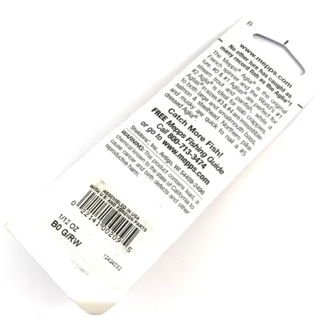 Mepps Aglia 0 Spinner, Rot/Weiß, 2.5g, Gestreiftes Blatt, #4364