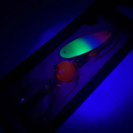 Yakima Bait Flash-GLO Spinner, Rot/Wei/Grü/Gel, 7g, UV-Finish, #4365