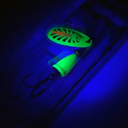 Blue Fox Super Vibrax 2 UV Spinner, Firetiger UV, 6g, Messinggetriebe, #4366