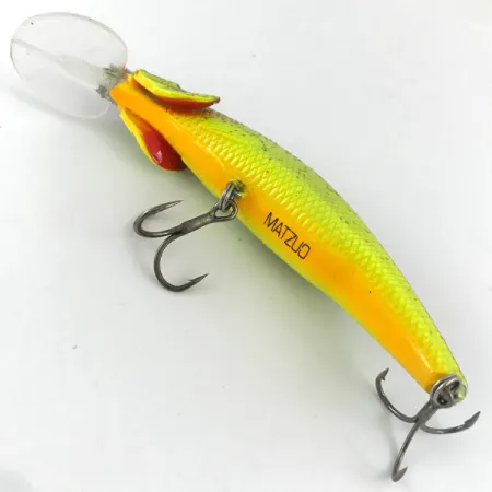 Matzuo Kinchou Minnow Wobbler, Chartreuse / Lila, 9g, Kiemen, #4458