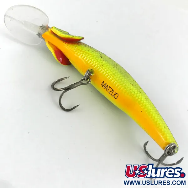 Matzuo Kinchou Minnow Wobbler, Chartreuse / Lila, 9g, Kiemen, #4458