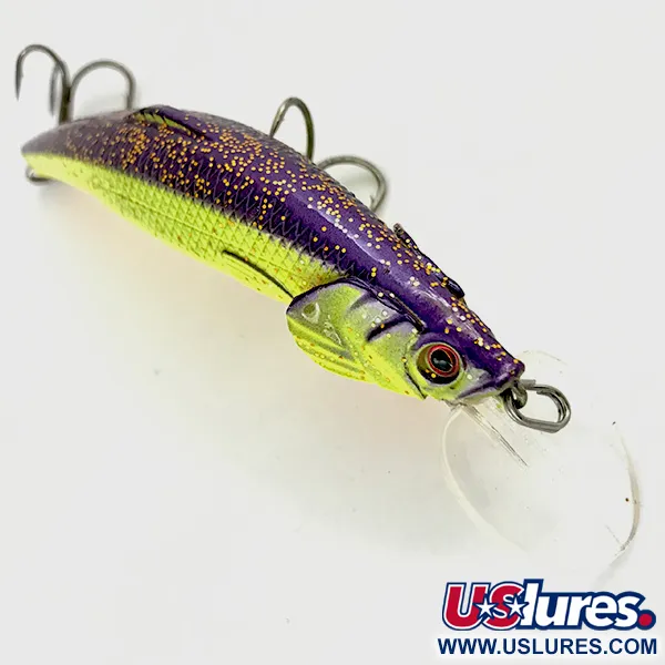 Matzuo Kinchou Minnow Wobbler, Chartreuse / Lila, 9g, Kiemen, #4458