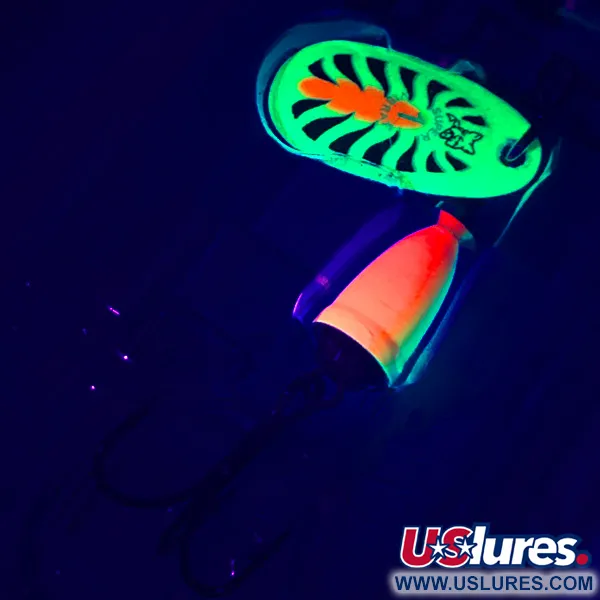 Blue Fox Super Vibrax 1 UV Spinner, Fire Tiger UV Glow, 4g, #4579