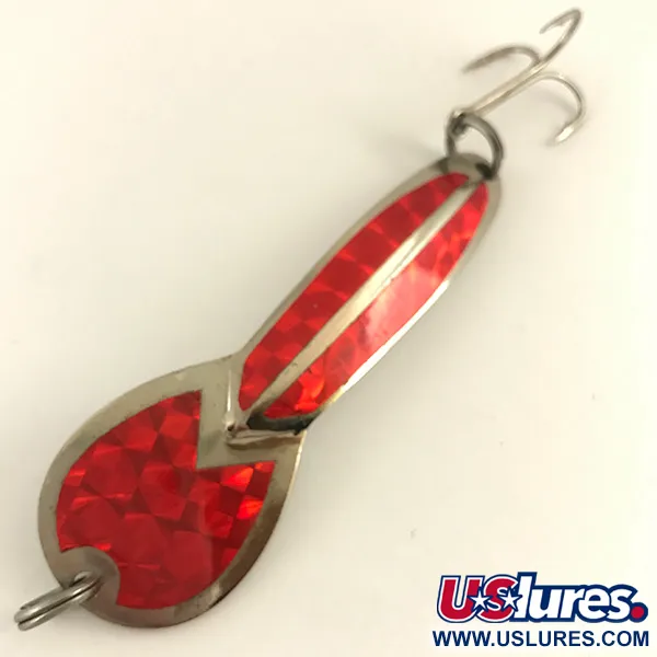 Loco 4 Glen Evans Blinker, Nickel / Rot, 23g, Prismen-Sticker, #4600