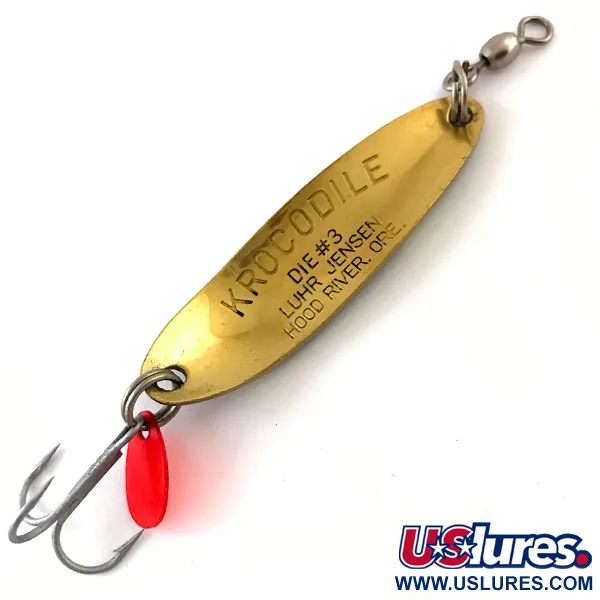 Luhr Jensen Krocodile Die #3 Blinker, Frog / Messing, 10g, #4615