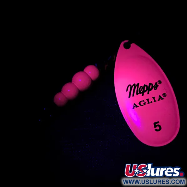 Mepps Aglia 5 Hot Pink UV Spinner, Pink/Messing, 14g, UV-Dekor, #4752