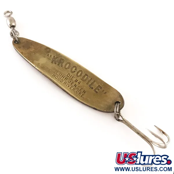 Luhr Jensen Krocodile Die #4 Blinker, Messing / Rot, 17g, #4770