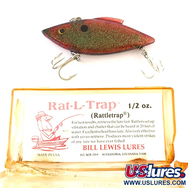 Bill Lewis Rat-L-Trap Lipless, Red Green Glitter, 14g, Laut, #4793