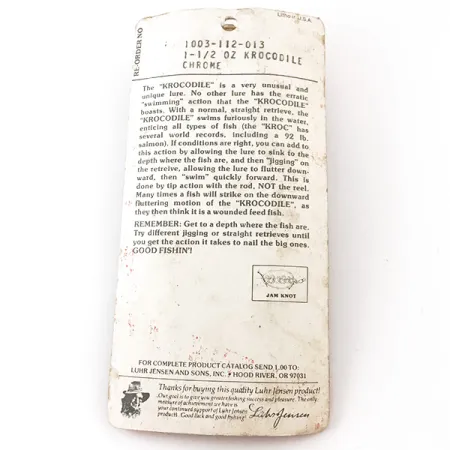 Luhr Jensen Krocodile Die #5 Blinker, Nickel, 42g, #4933