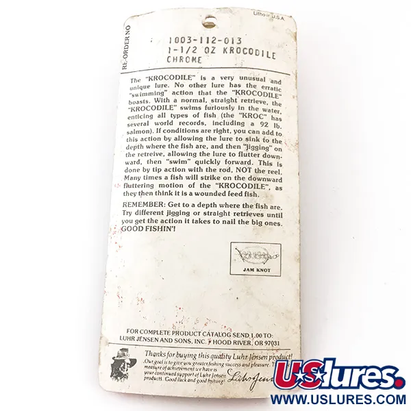 Luhr Jensen Krocodile Die #5 Blinker, Nickel, 42g, #4933
