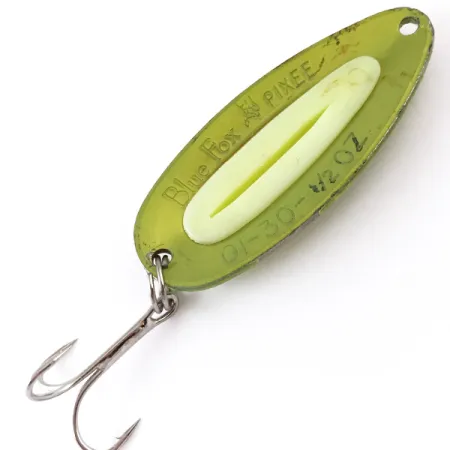 Blue Fox Pixee UV Blinker, Green Gold/Yellow, 14g, UV Glow, #4842