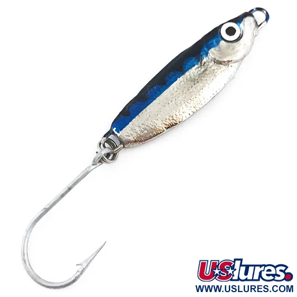 Luhr Jensen Crippled Herring Pilker, Silber / Blau, 14g, #4945