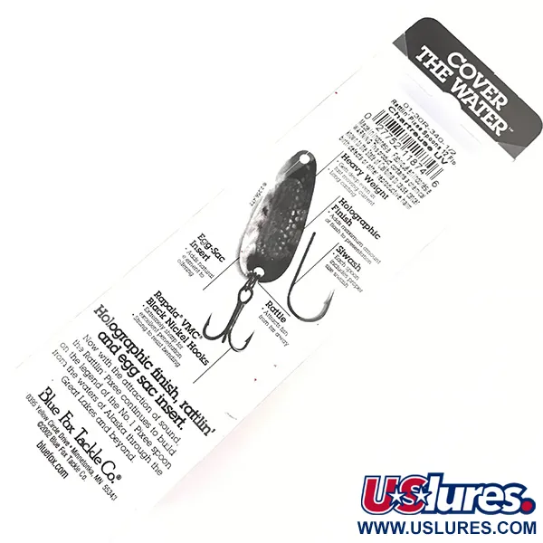 Blue Fox Rattlin Pixee Blinker, Nickel / Hellgrün, 14g, Rassel, #4957