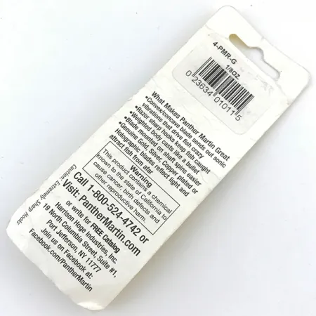 Panther Martin 4 Spinner, Gold, 4g, Schallvibrationen, #4997