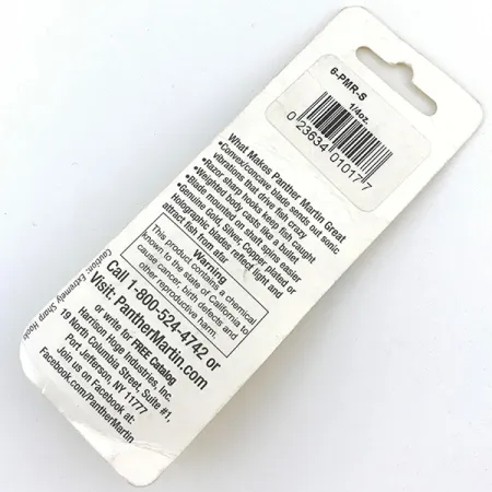 Panther Martin 6 Spinner, Silber / Gelb, 7g, versilbert, #6-PMR-S