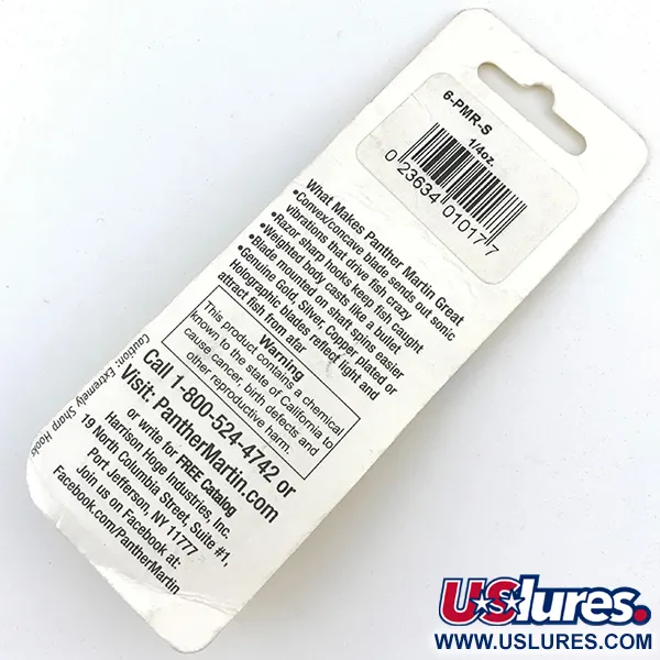 Panther Martin 6 Spinner, Silber / Gelb, 7g, versilbert, #6-PMR-S