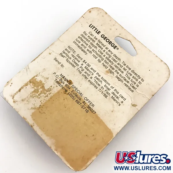 Mann's Bait Little George Tailspinner, Weiß/Nickel, 17g, Vintage, #5116