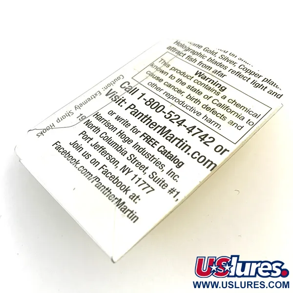 Panther Martin 2 Spinner, Gold, 2.5g, In-Line Design, #5169