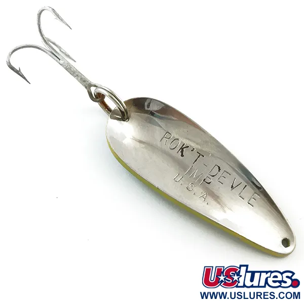 Dardevle Rok't Imp Blinker, Yellow / Green / Nickel, 21g, #5222